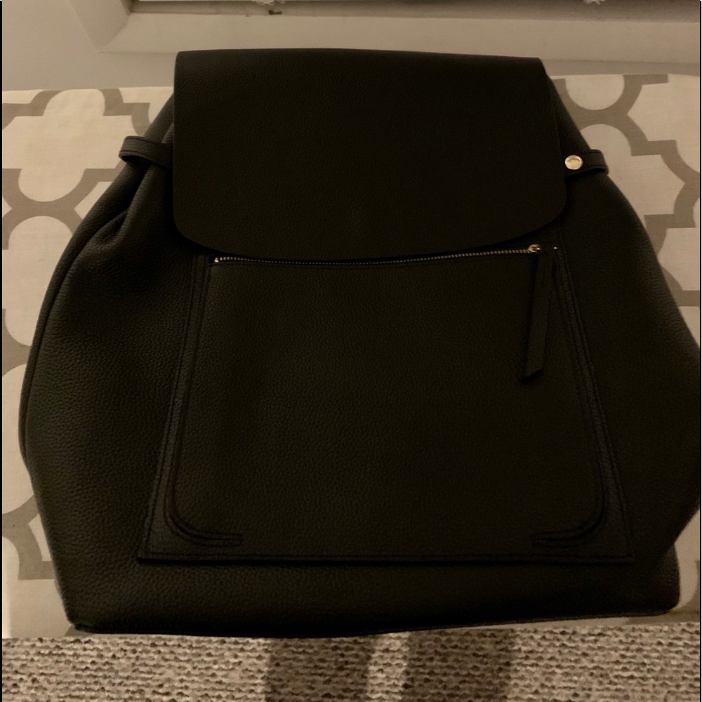 Nordstrom Brand Leather Black Backpack